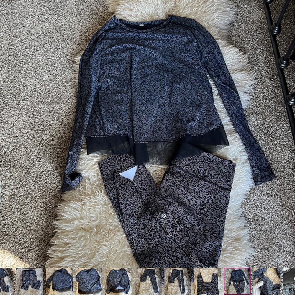 Lululemon Quick Pace Long Sleeve and leggings